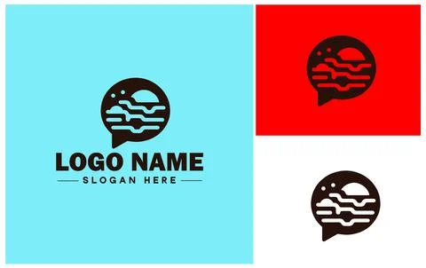 Speech bubble chat app talk discussion split conversation dialogue Business.. Illustrazione stock