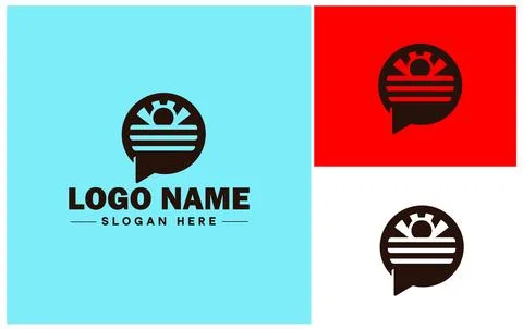 Speech bubble chat app talk discussion split conversation dialogue Business.. Illustrazione stock