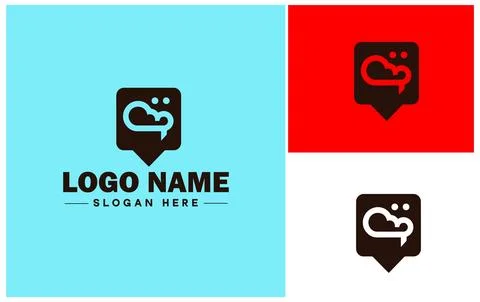 Speech bubble chat app talk discussion split conversation dialogue Business.. Illustrazione stock