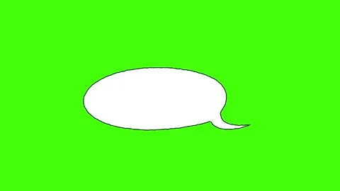 Speech bubble, chat balloon icon Chroma key, green screen background. Stock Footage 316474845