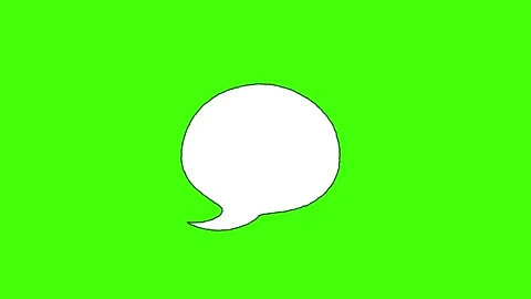 Speech bubble, chat balloon icon Chroma key, green screen background. Stock Footage 316474850