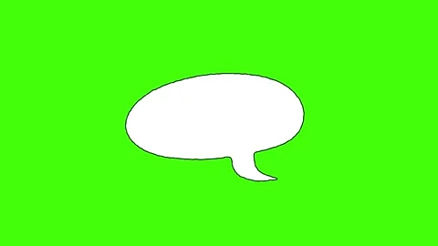 Speech bubble, chat balloon icon Chroma key, green screen background. Stock Footage 316474862