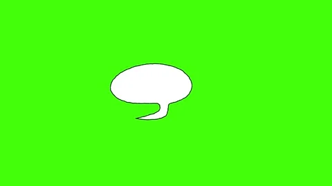 Speech bubble, chat balloon icon Chroma key, green screen background. Stock Footage 316474895