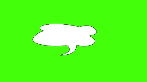 Speech bubble, chat balloon icon Chroma key, green screen background. Stock Footage 316474899