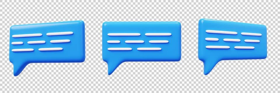 Speech bubble Chat icon. 3D render Stock Illustration
