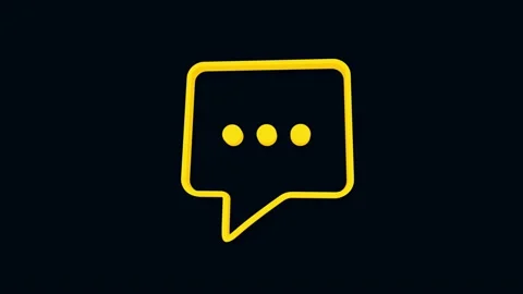 Speech bubble chat icon isolated on black background. Message icon Stock Footage 157498417