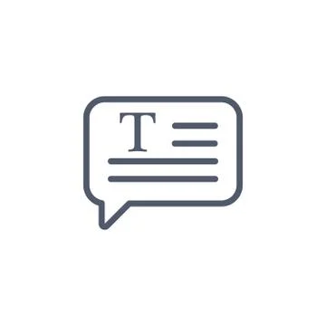 Speech bubble, chat icon linear style. Minimalism style. Letter F for text. v Stock Illustration