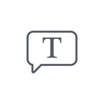 Speech bubble, chat icon linear style. Minimalism style. Letter F for text. v Stock Illustration