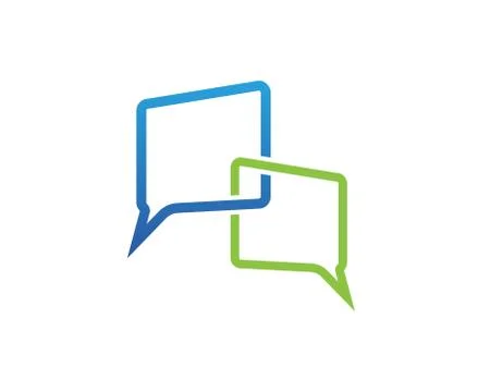 Speech bubble chat  icon Logo template vector Illustrazione stock