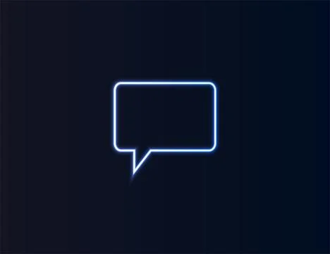 Speech bubble, chat icon in neon style. Vector illustration. Stock-Illustration