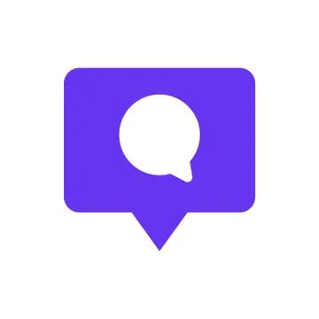 Speech bubble chat icon with pin mark. Comment symbol Stock Illustration