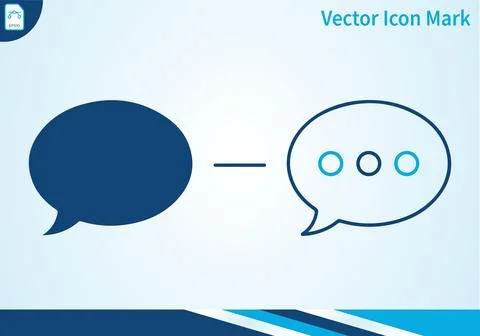Speech bubble chat icon set in solid and outline flat style. Illustrazione stock