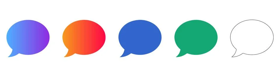 Speech Bubble Chat Icon Set 스톡 일러스트