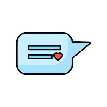Speech bubble chat message like heart outline vector isolated icon Stock Illustration