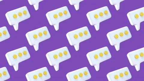 Speech bubble chat Minimal Motion art seamless pattern 4k motion design Stock Footage 153620044