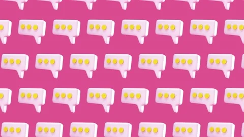 Speech bubble chat Minimal Motion art seamless pattern 4k motion design Stock Footage 153620268