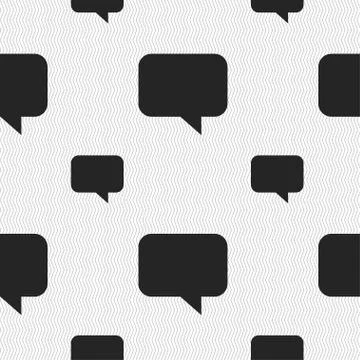 Speech bubble, Chat think icon sign. Seamless pattern with geometric texture. Stock Illustration