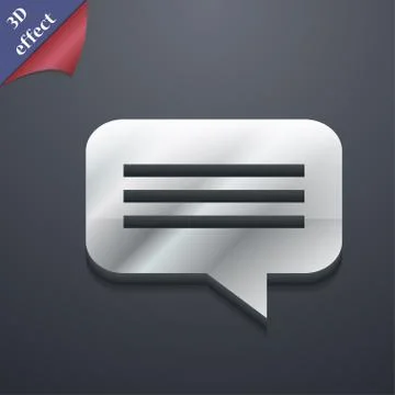 Speech bubble, Chat think icon symbol. 3D style. Trendy, modern design with spac Illustrazione stock
