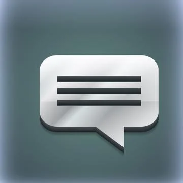 Speech bubble, Chat think icon symbol. 3D style. Trendy, modern design with spac Illustrazione stock
