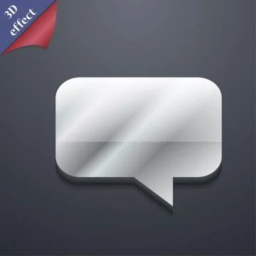 Speech bubble, Chat think icon symbol. 3D style. Trendy, modern design with spac Illustrazione stock
