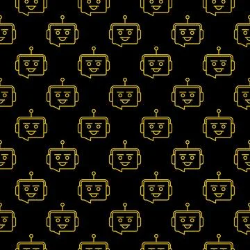 Speech Bubble Chatbot vector concept dark line seamless pattern Illustrazione stock