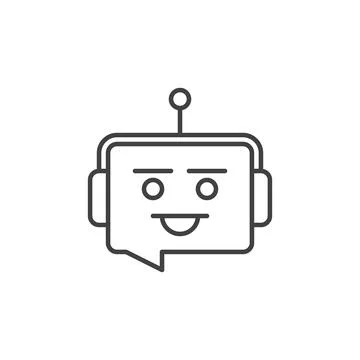 Speech Bubble Chatbot vector concept icon in outline style Stock Illustration