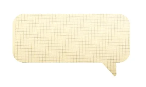 Speech bubble with checkered grid texture, symbolizing conversation and Stock Photos