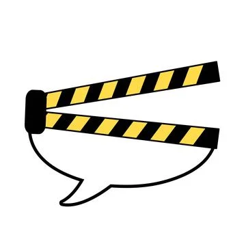 Speech bubble with clapboard , clapperboard  or slate on top vector illustration Stock Illustration