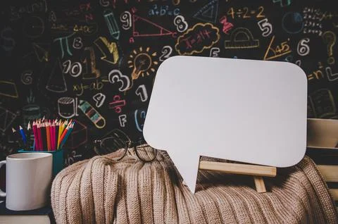 Speech bubble in the classroom Foto stock