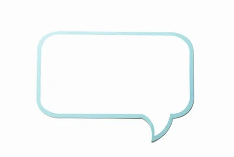 Speech bubble as a cloud with blue border isolated on white background. Copy  Illustrazione stock