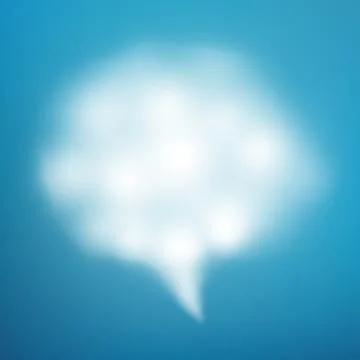 Speech bubble cloud on blue sky. EPS 10 Stock Illustration