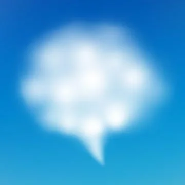 Speech bubble cloud on blue sky. EPS 10 Stock Illustration