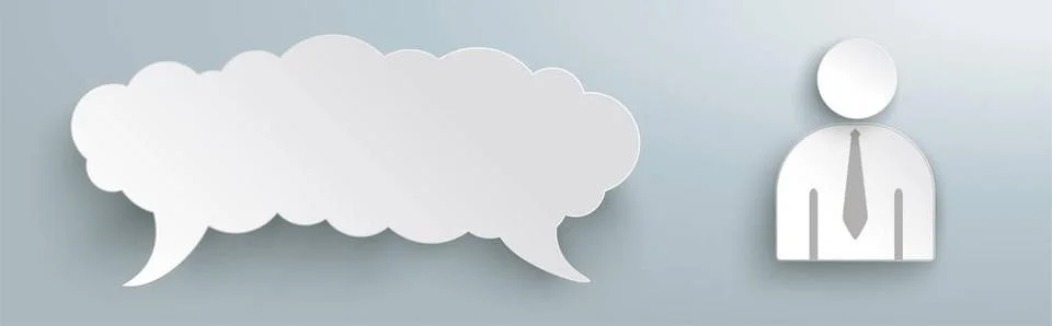 Speech Bubble Cloud Businessman Header Speech bubble with the white busine... Stock Photos