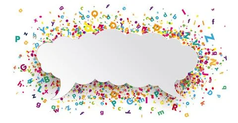 Speech Bubble Cloud Colored Letters Banner Speech bubble cloud with colore... Foto stock