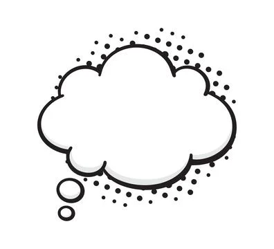 Speech bubble cloud shape with dots rays in pop art style Stock Illustration