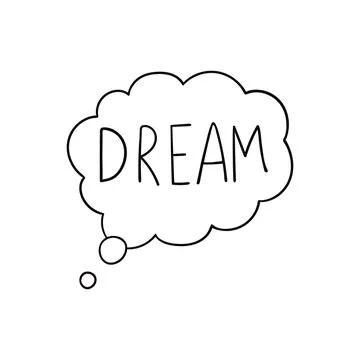 Speech bubble of cloud shape line icon. Stock Illustration
