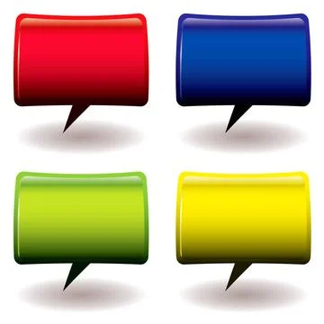 Speech bubble collection four brightly colored speech bubbles with room to... 스톡 사진