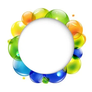 Speech bubble with color balls Stock Illustration