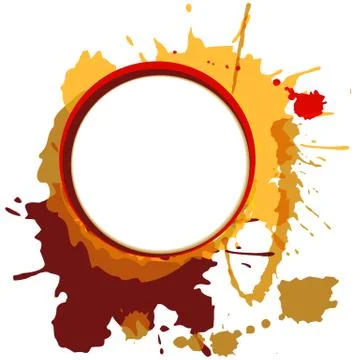 Speech Bubble With Color Blots Stock Illustration