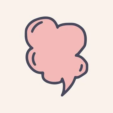 Speech bubble color vector doodle simple icon Stock Illustration