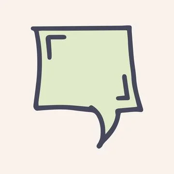 Speech bubble color vector doodle simple icon Stock Illustration