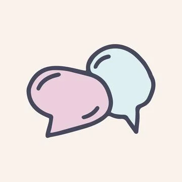 Speech bubble color vector doodle simple icon Stock Illustration