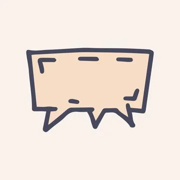Speech bubble color vector doodle simple icon Stock Illustration