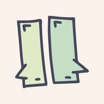 Speech bubble color vector doodle simple icon Stock Illustration