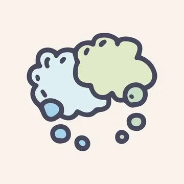Speech bubble color vector doodle simple icon Stock Illustration