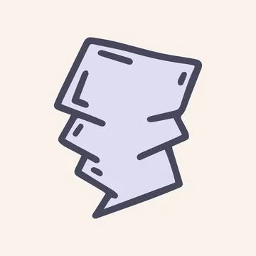 Speech bubble color vector doodle simple icon Stock Illustration