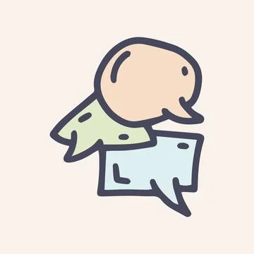 Speech bubble color vector doodle simple icon Stock Illustration