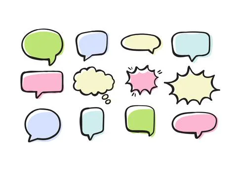 Speech bubble color vector illustration Stock Illustration