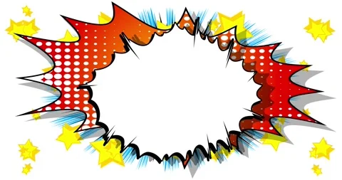 Speech bubble on colored pop art elements and white background Stock Footage 172120547