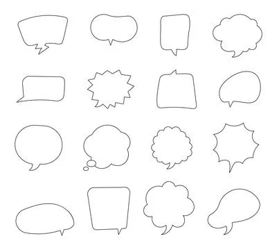 Speech bubble. Coloring Page. Stock Illustration